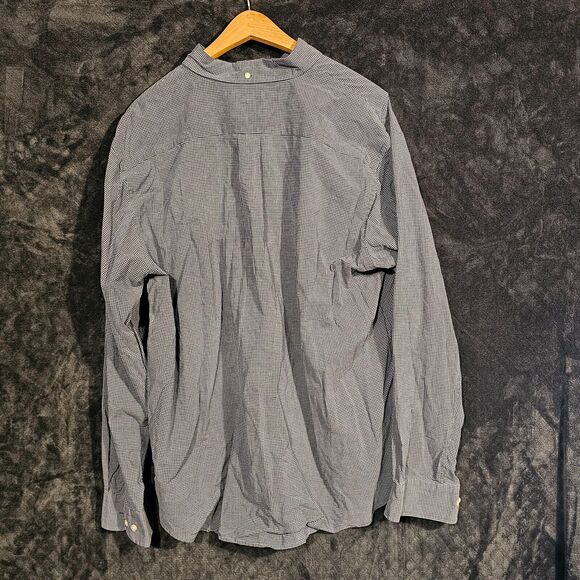 Lands' End SZ XL 17-17 1/2 MEN'S Shirt Blue Plaid Long Sleeve Button Front - Picture 2 of 4